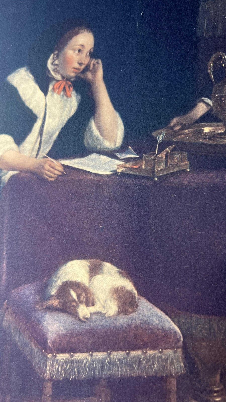 1920 The Medici Society Ltd Hand Pulled Lithograph Of Oil Painting “The Letter” By Gerard Ter Borch photo Art