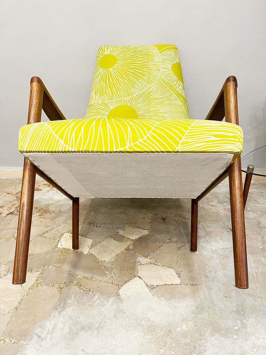 Vintage Walnut Armchair With Marimekko Upholstery  Top Design photo for sale