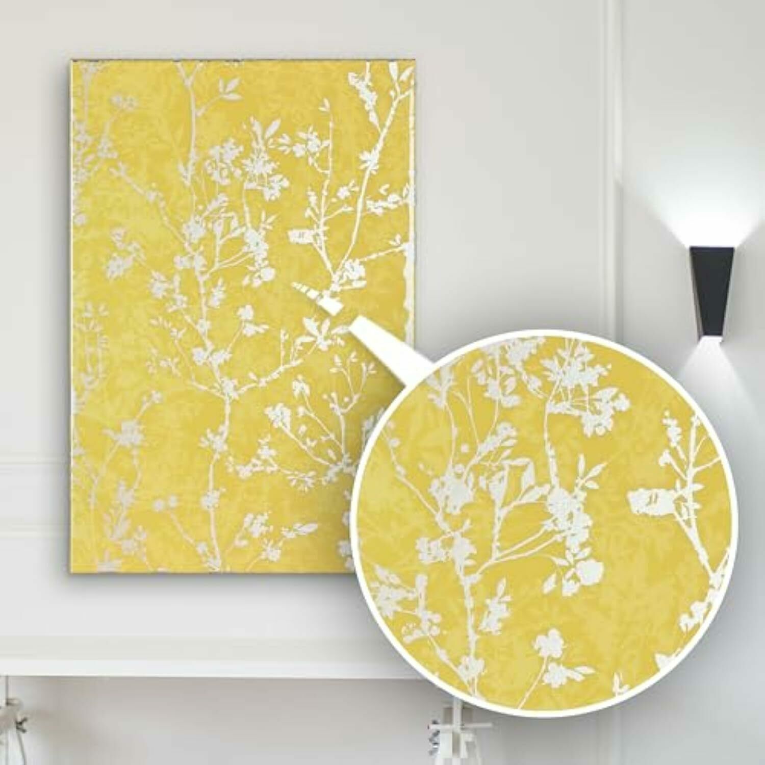 Silver Branches On Gold Handcrafted Epoxy Resin Wall Art | Luxury Modern Wall Décor – Scratch Resistant, Elegant Artwork For Home & Office photo Art