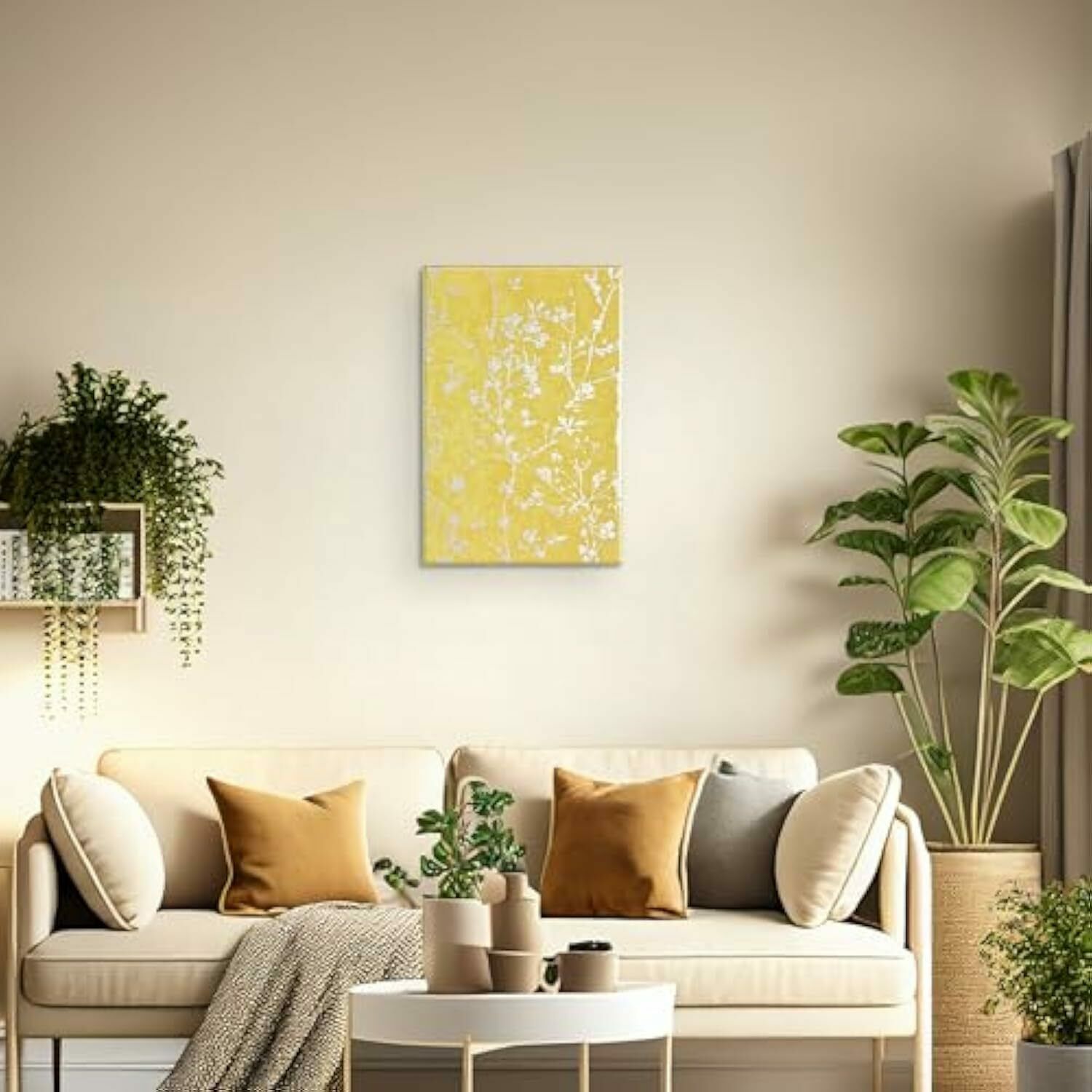 Silver Branches On Gold Handcrafted Epoxy Resin Wall Art | Luxury Modern Wall Décor – Scratch Resistant, Elegant Artwork For Home & Office photo 149.0