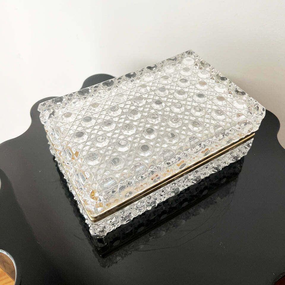 1950s French Bohemian Crystal Diamond Chest  Antiques photo 400.0