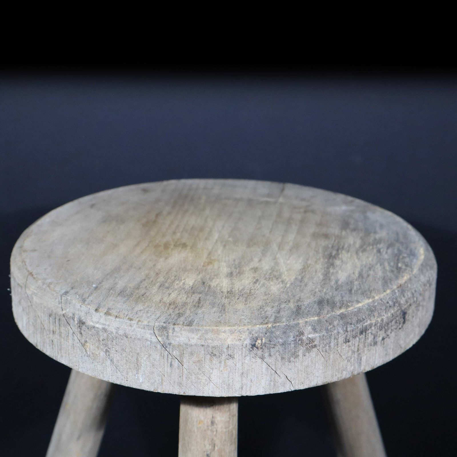 Vintage French Tripod Stool, Primitive French Stool Perriand Style photo 200.0