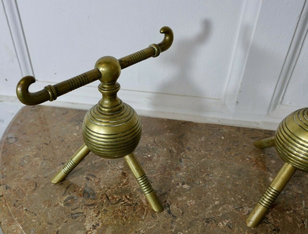 Brass Aesthetic Movement Christopher Dresser Fire Dogs photo 450.0