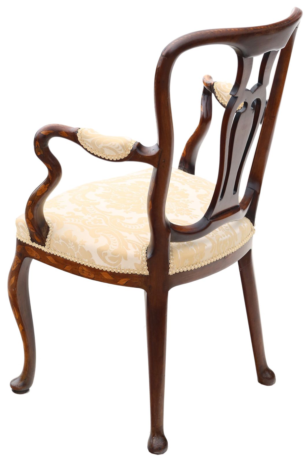 Antique Fine Quality 18th Century Dutch Marquetry Elbow Chair Armchair photo vintage