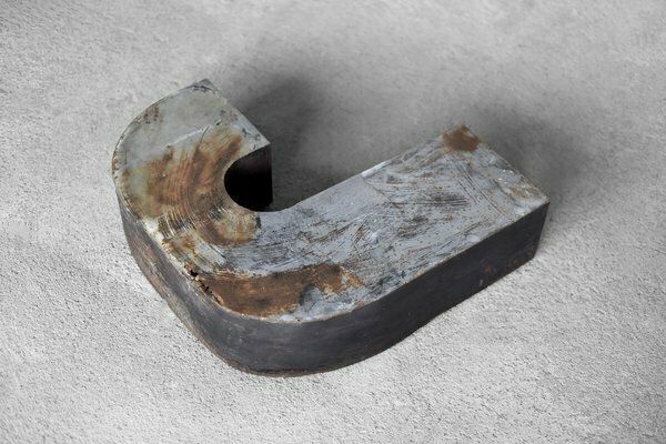 Large Vintage Polish Industrial Metal Letter J, 1950s photo furniture