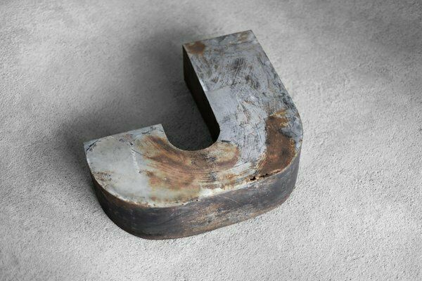Large Vintage Polish Industrial Metal Letter J, 1950s photo 582.0