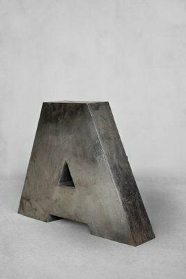Large Vintage Polish Industrial Metal Letter A, 1950s
