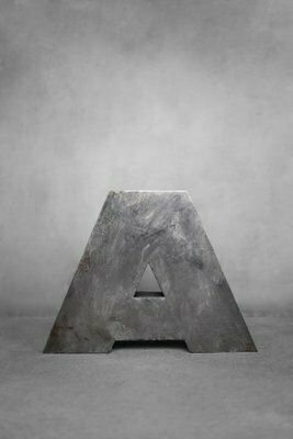 Large Vintage Polish Industrial Metal Letter A, 1950s photo 582.0