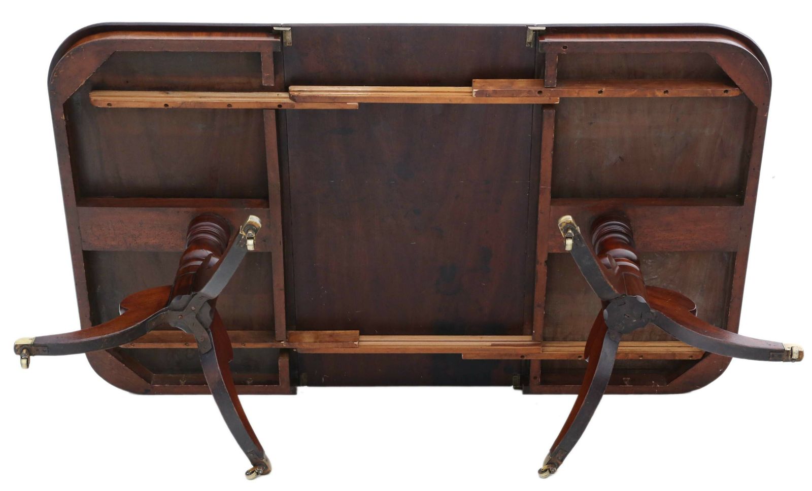photo for sale Antique Large Fine Quality Mahogany Extending Twin Pedestal Dining Table – Early 19th Century