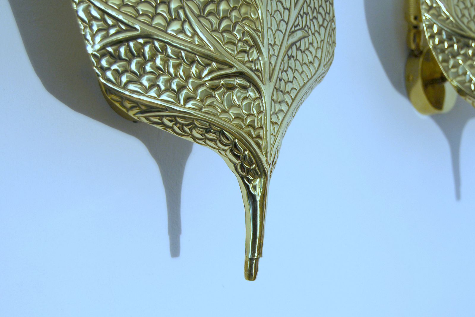 Pair Of Wall Lamp Art. A 017 Leaf   Brass   Bottega Gadda Milano photo vinterior