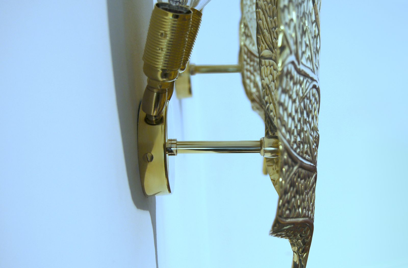 Pair Of Wall Lamp Art. A 017 Leaf   Brass   Bottega Gadda Milano photo vintage