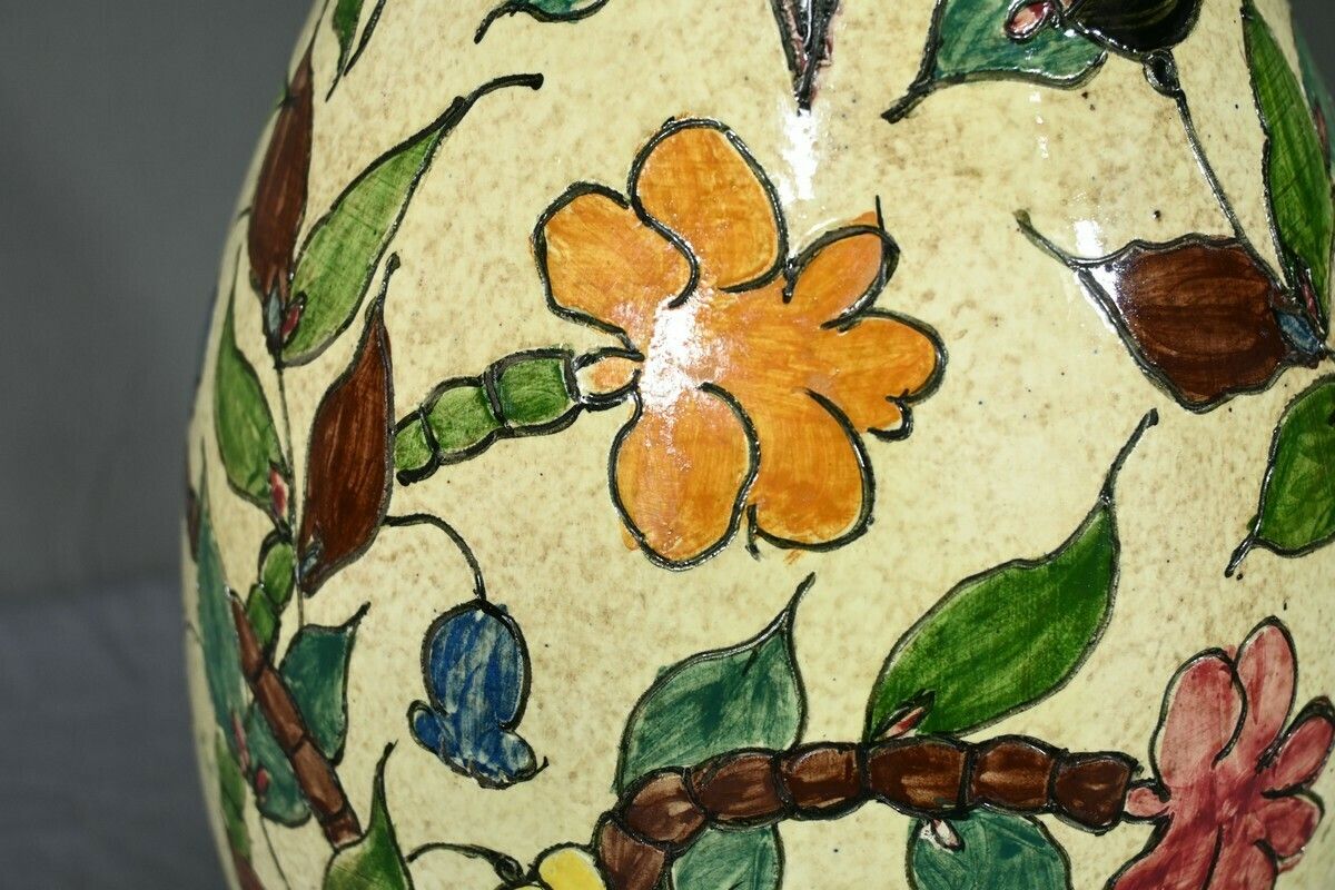 photo furniture Polychrome Earthenware Vase, Signed J.Massier, Vallauris – Early 20th Century
