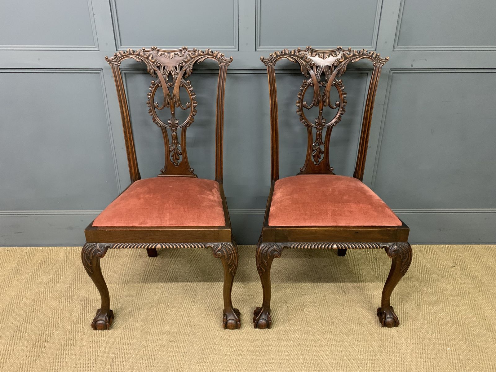 Pair Of Chippendale Style Mahogany Chairs