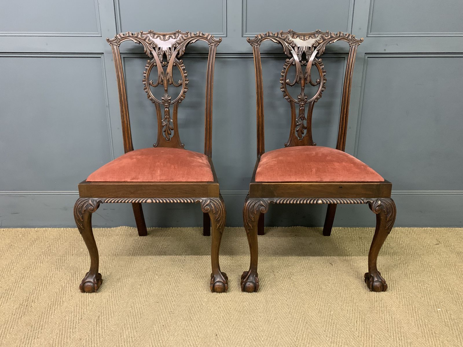 Pair Of Chippendale Style Mahogany Chairs photo furniture