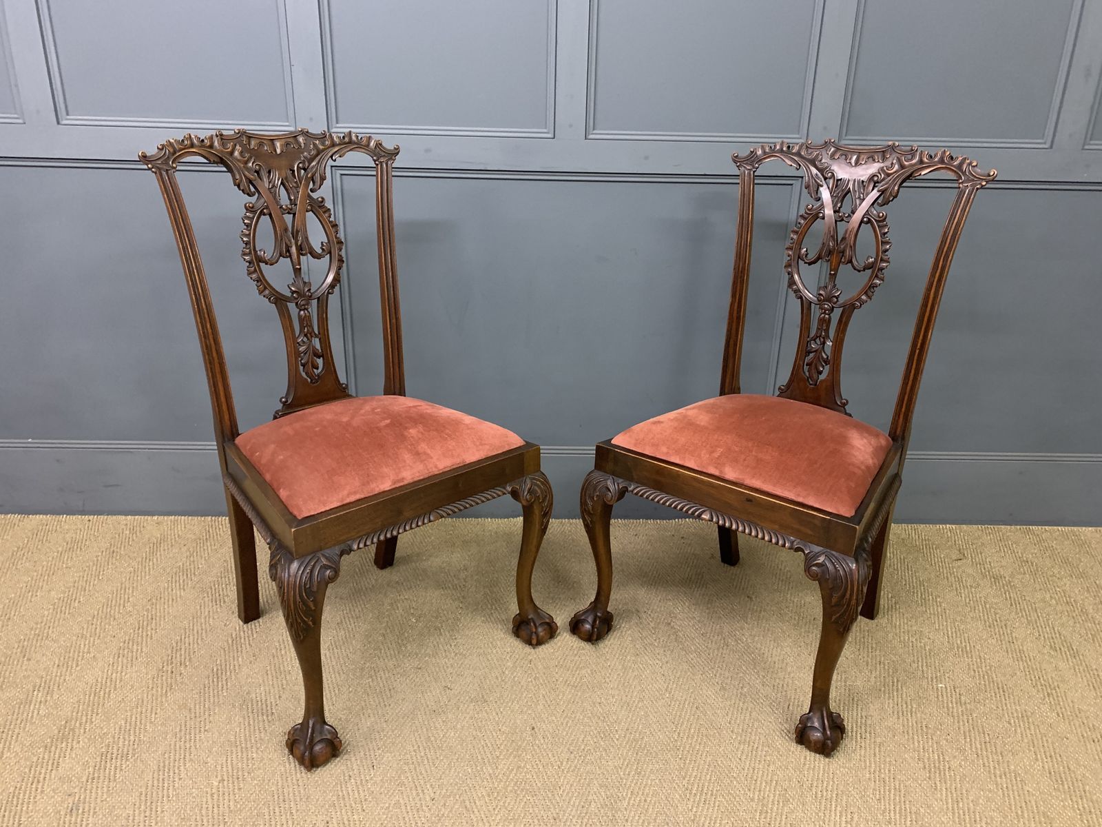 Pair Of Chippendale Style Mahogany Chairs photo buy