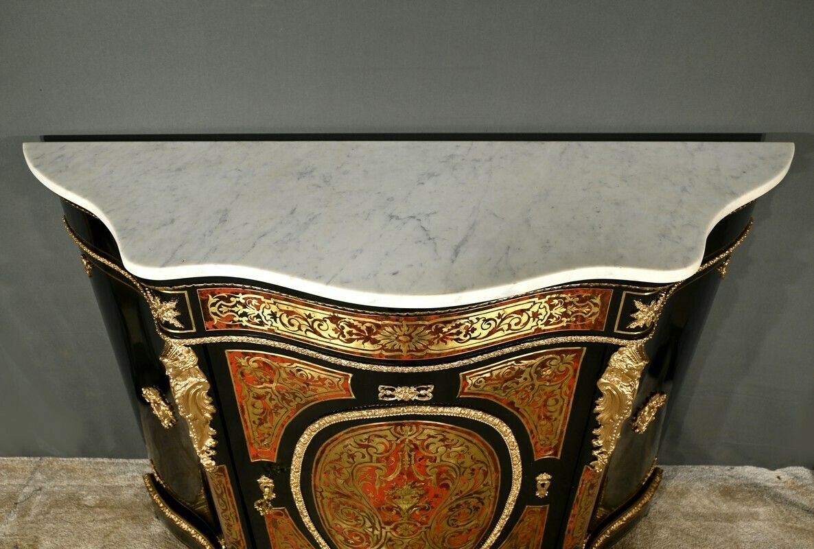 Boulle Buffet In Blackened Pear Wood, Napoleon II Period – Mid 19th Century photo 6853.0