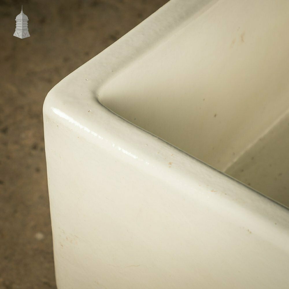 Belfast Butler Sink, Weir Overflow, White Glaze photo vintage