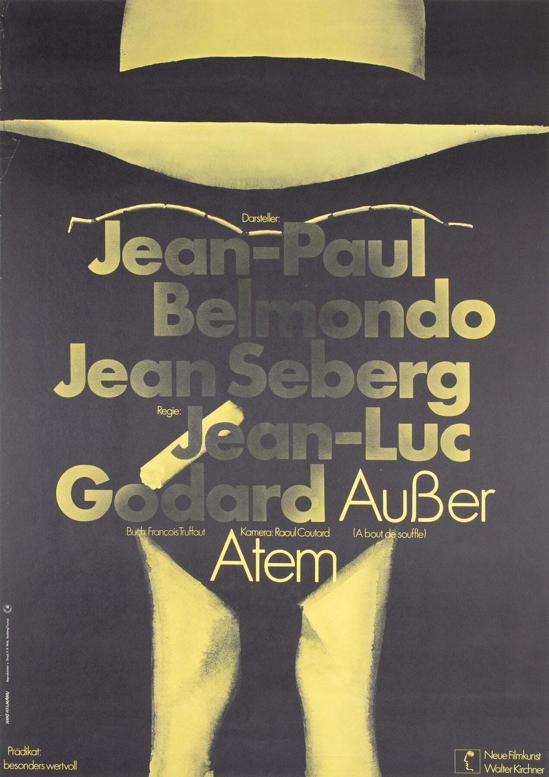 A Bout De Souffle R1960s German A1 Film Movie Poster, Hans Hillmann