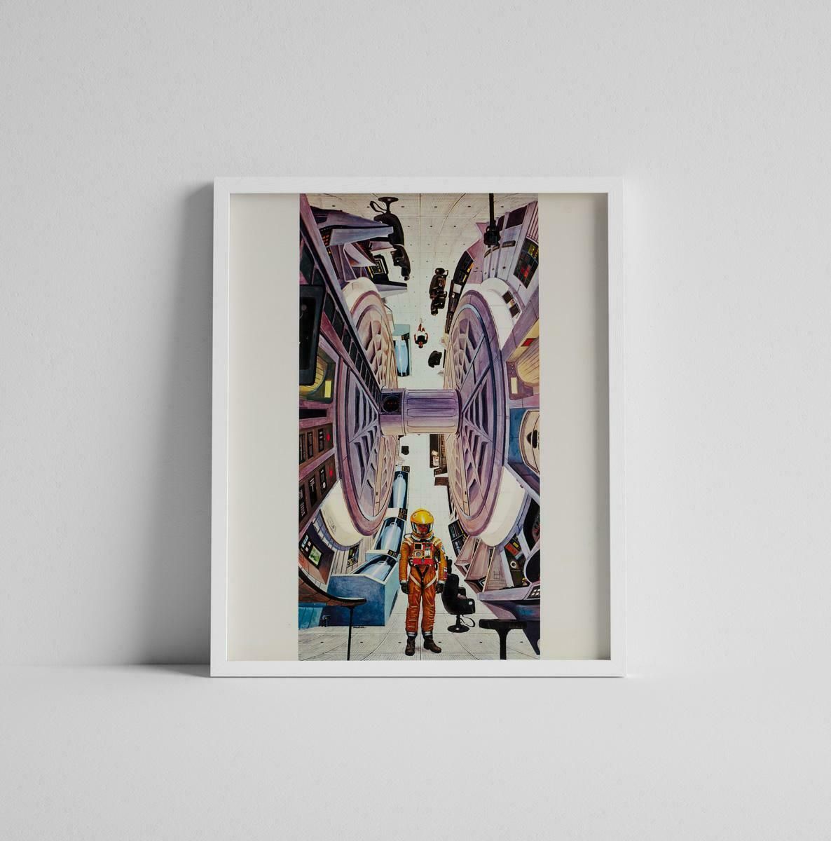 2001 A Space Odyssey Space Station Interior Italian Oversized Still, Bob Mccall photo furniture