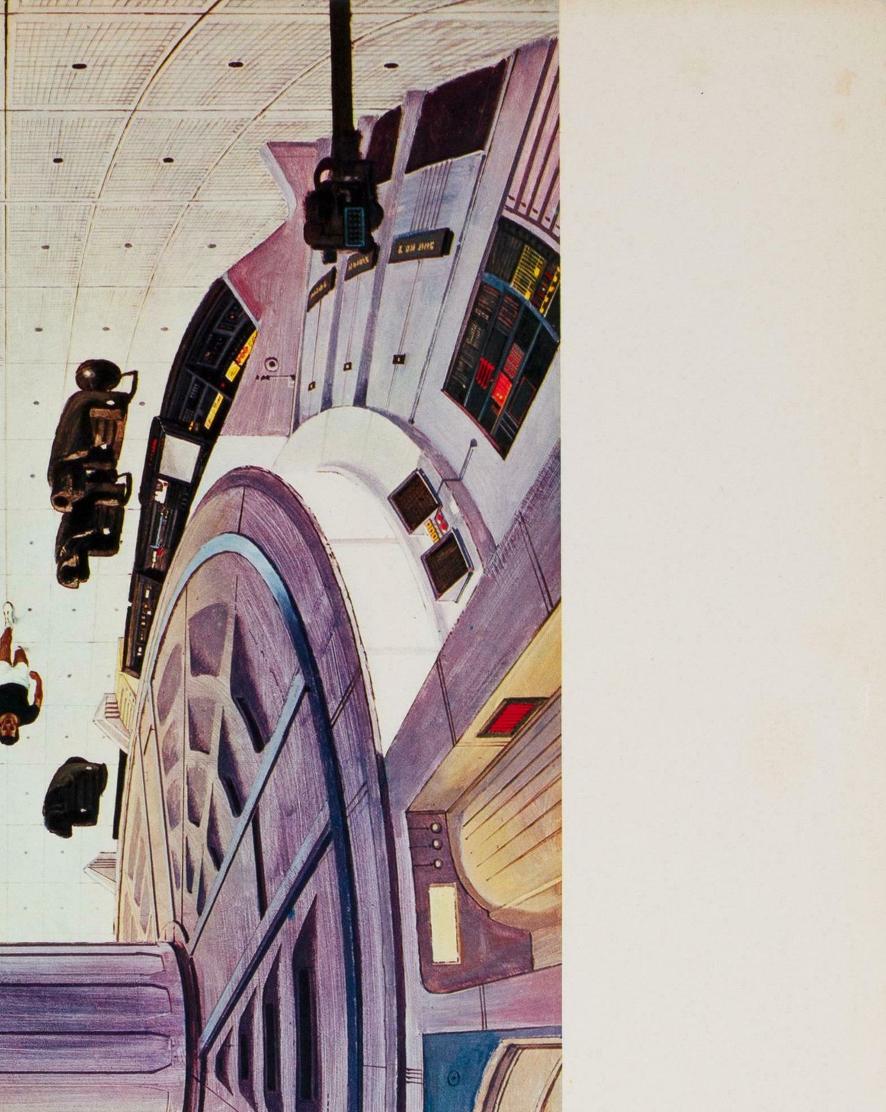 2001 A Space Odyssey Space Station Interior Italian Oversized Still, Bob Mccall photo Art