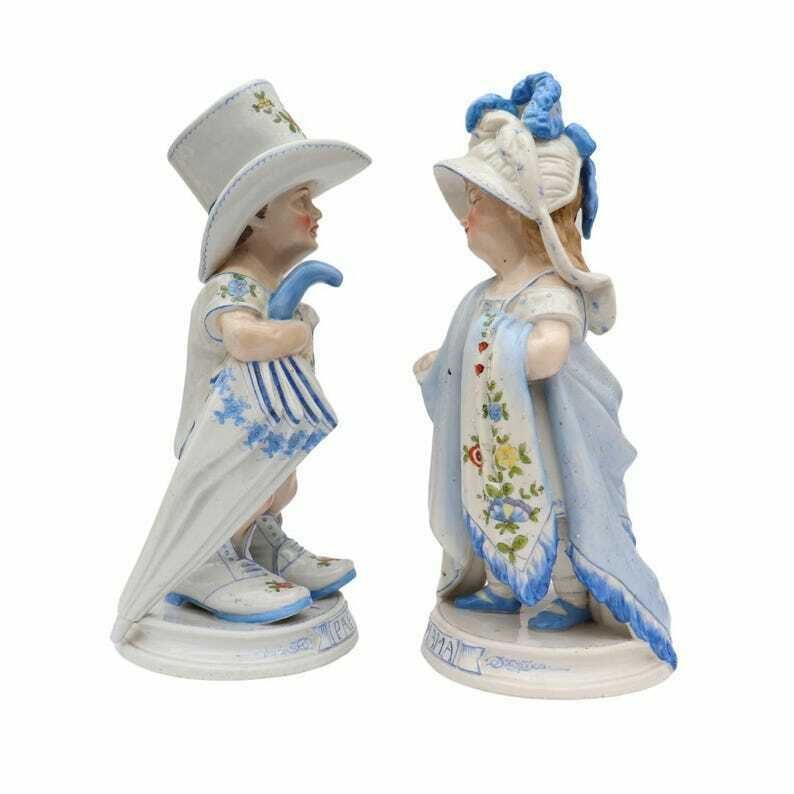 Antique German Pair Of Porcelain Humorous Mapa Papa Figures By Conta And Boehme C 1880's. photo buy