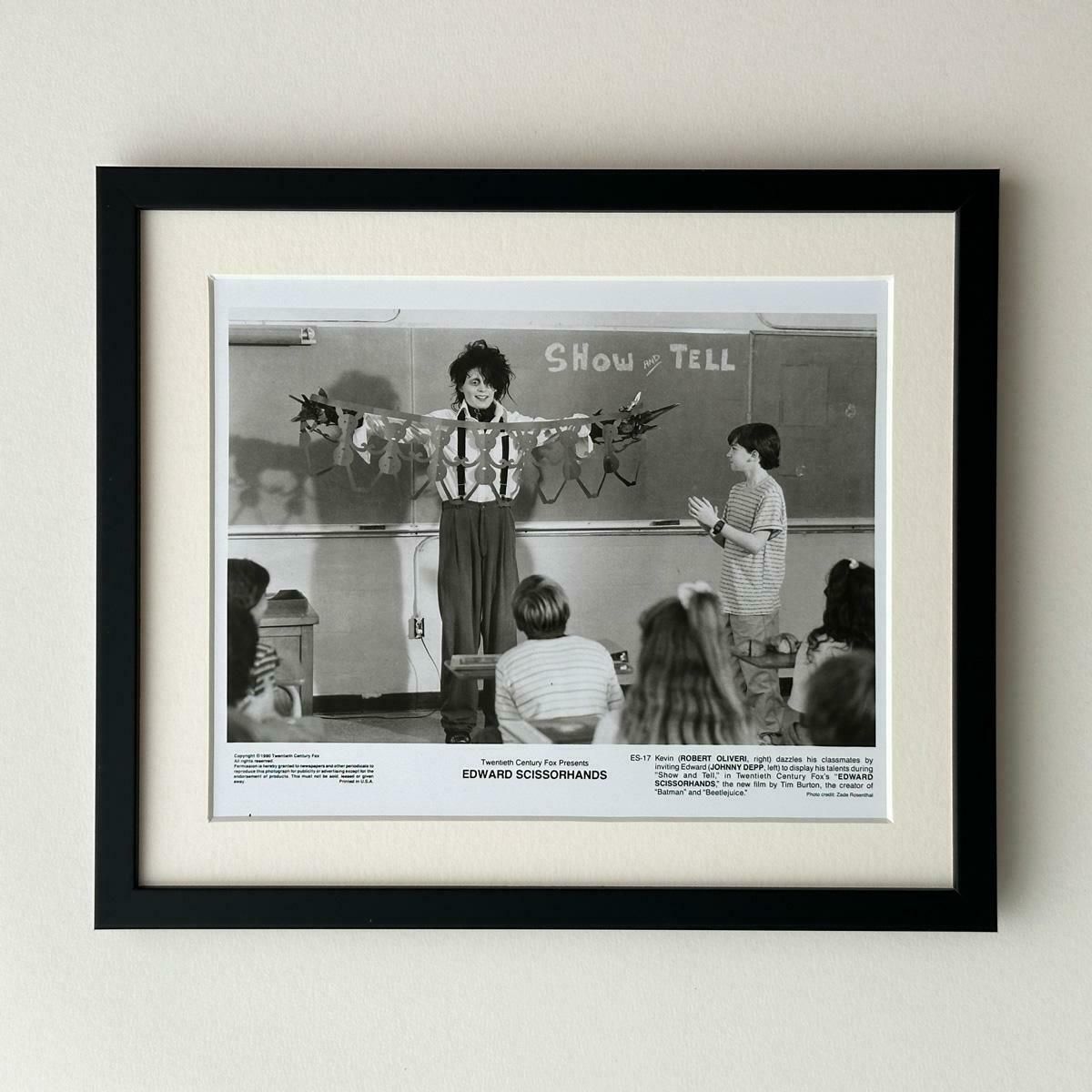 Edward Scissorhands  Publicity Film Still 1990 Johnny Depp    Framed photo Art