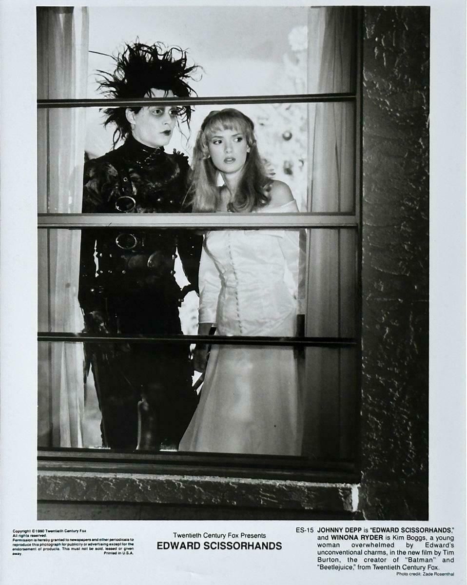 Edward Scissorhands  Publicity Film Still 1990 Johnny Depp Winona Ryder   Framed photo Art