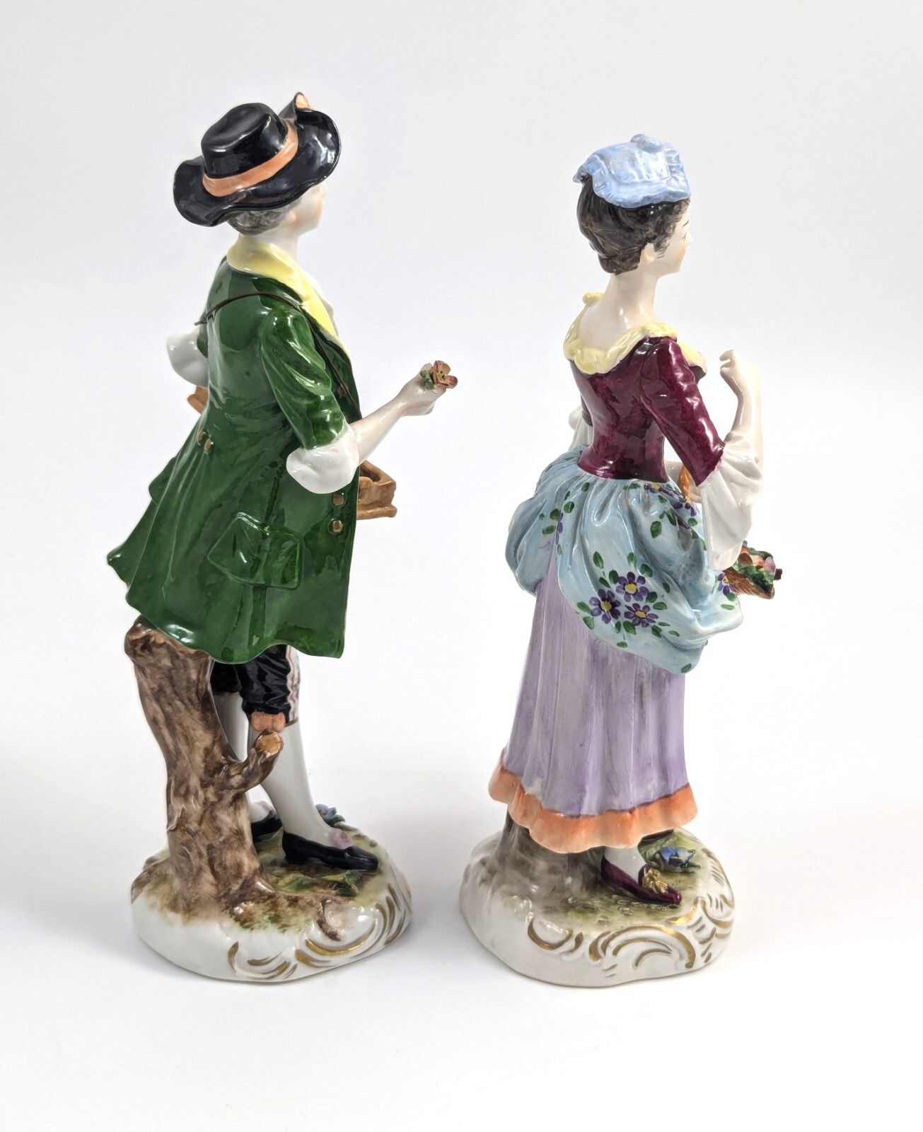 Porcelain Figurines Of Flower Sellers By Volkstedt, Germany photo 250.0