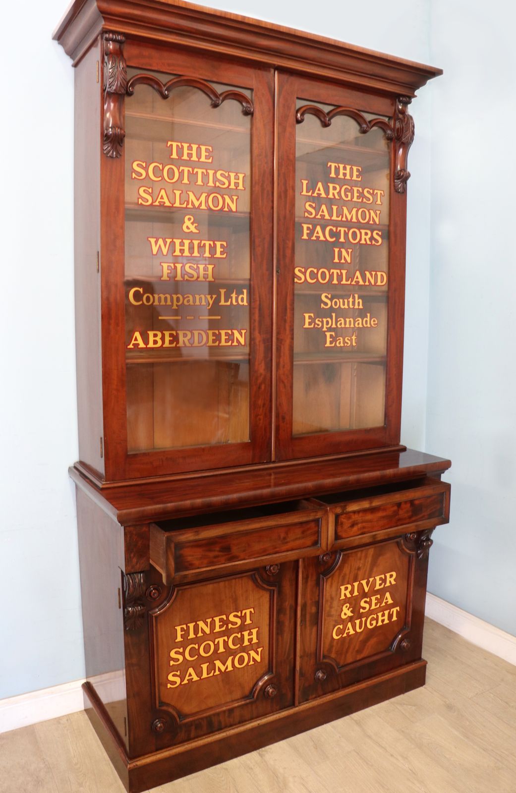 For The Fishermen And Culinary Enthusiasts! A Superb, Top Quality Victorian Mahogany Display Cabinet. photo 3495.0