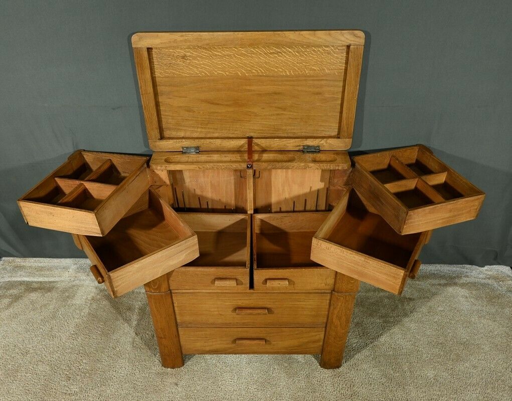 photo furniture “La Pratique” Worker In Oak, By Créations Chantal For Moda – 1960