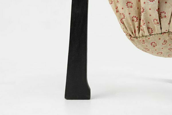 Art Nouveau Side Table In Blackened Wood With Storage Basket, Belgium, 1890s photo vintage