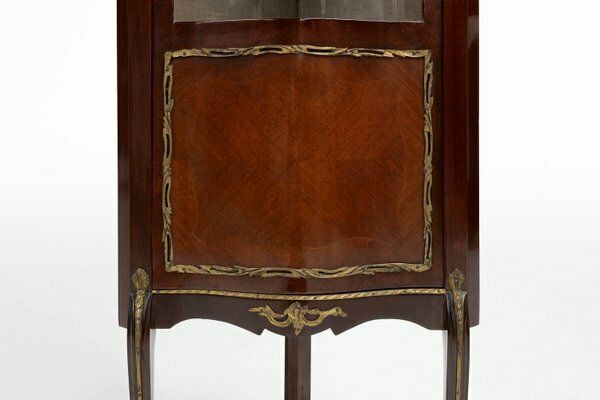 Vintage French Louis XV Style Corner Display Cabinet With Arched Glass, 1950 photo vinterior