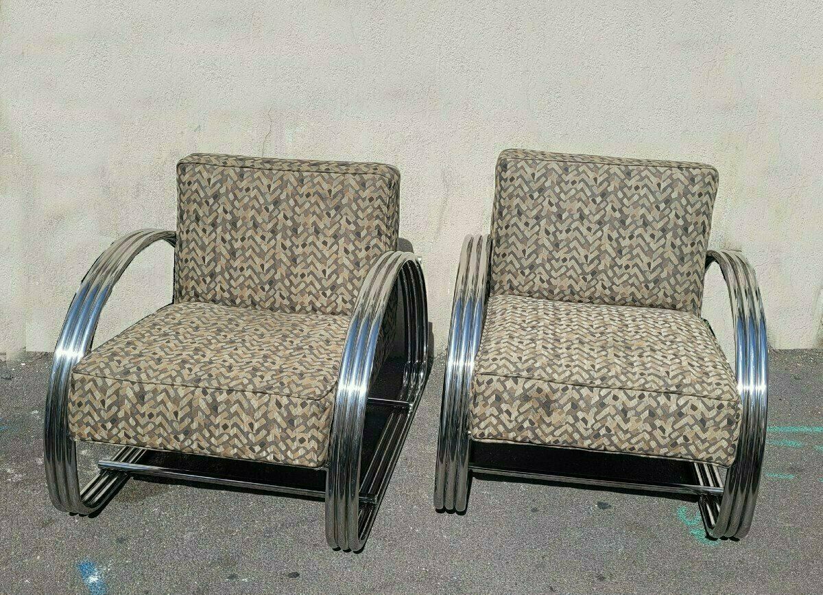 Ralph Lauren, Pair Of Large Chrome Armchairs, Xxth Century photo 2800.0