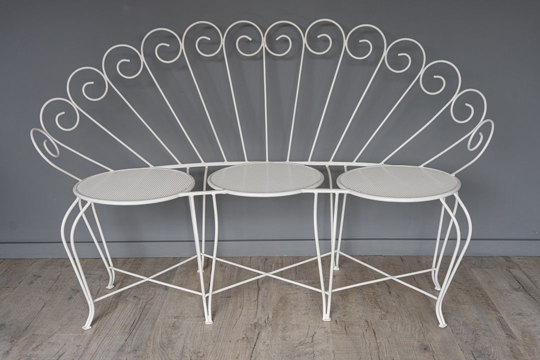 French Vintage Iron Garden Bench photo Garden Furniture