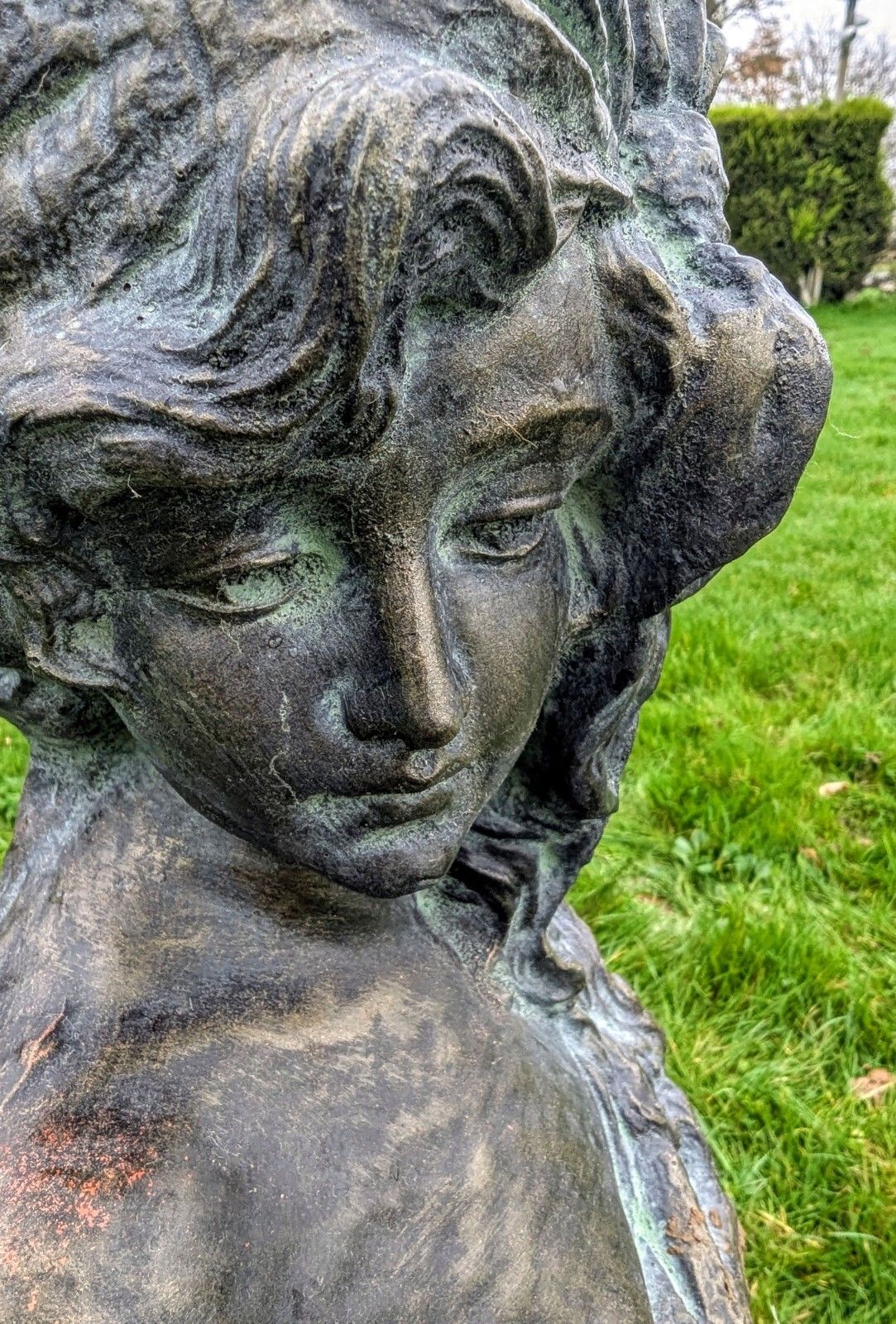 Beautiful Verdigris Bronzed Bust  Gypsy Bohemian Delivery Available 0274. photo Art