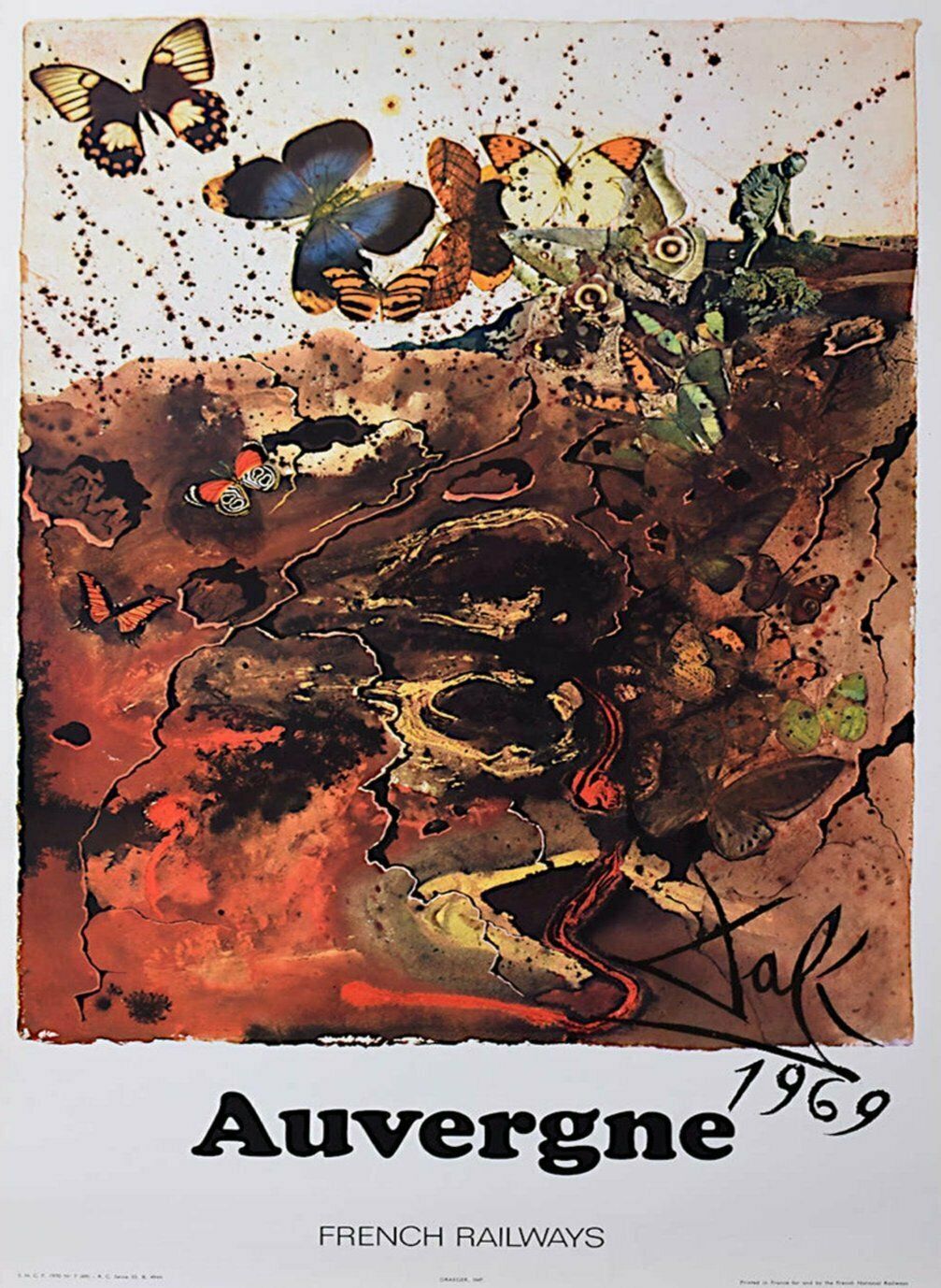 Auvergne, French Railways   Salvador Dali Original Vintage Poster