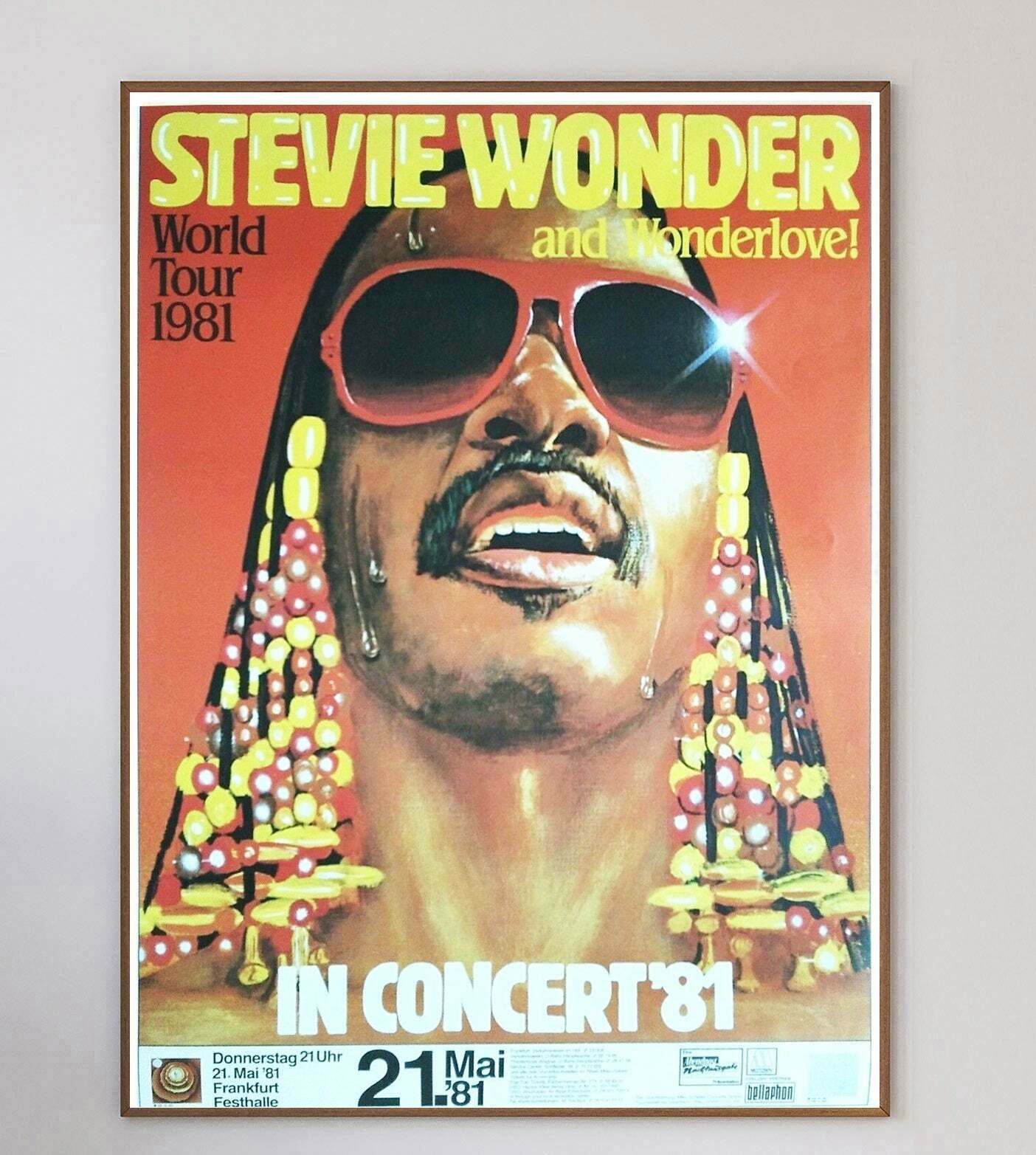 Stevie Wonder  In Concert '81  Original Vintage Poster photo 759.0