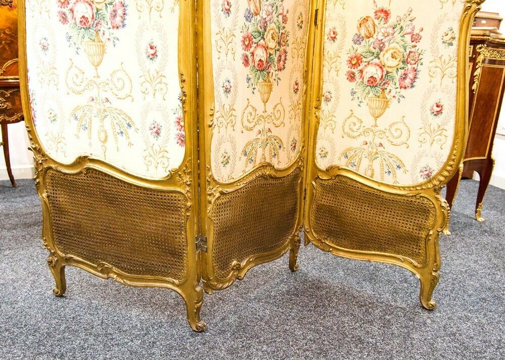Antique Carved Giltwood Screen / Room Divider photo vinterior