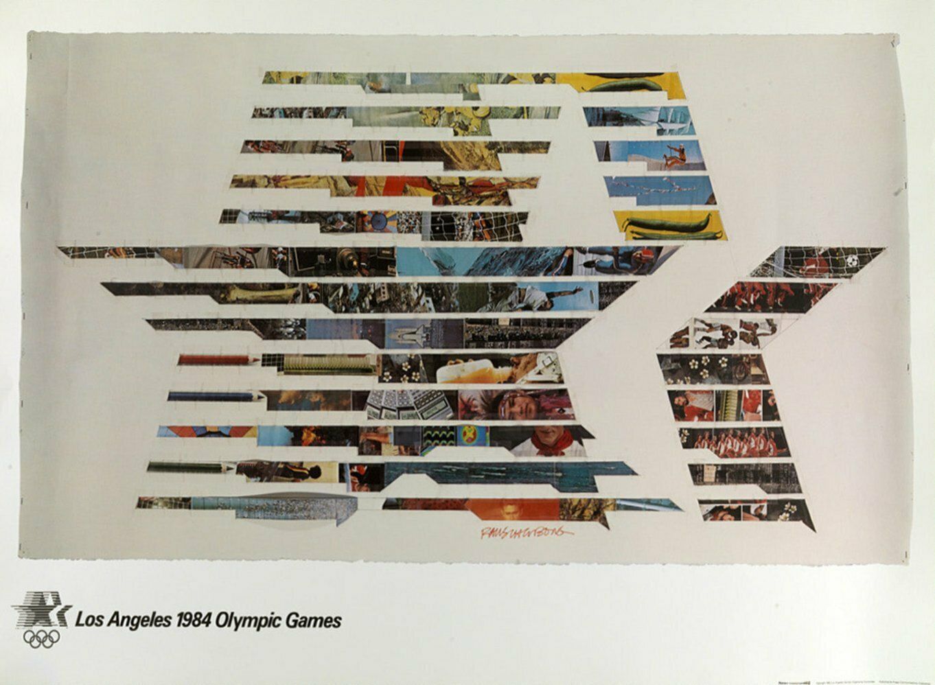 1984 Los Angeles Olympic Games   Robert Rauschenberg  Original Vintage Poster