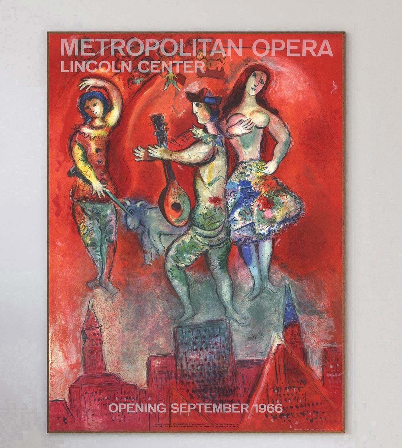 Marc Chagall   Metropolitan Opera   Lincoln Center Original Vintage Poster photo 5588.0
