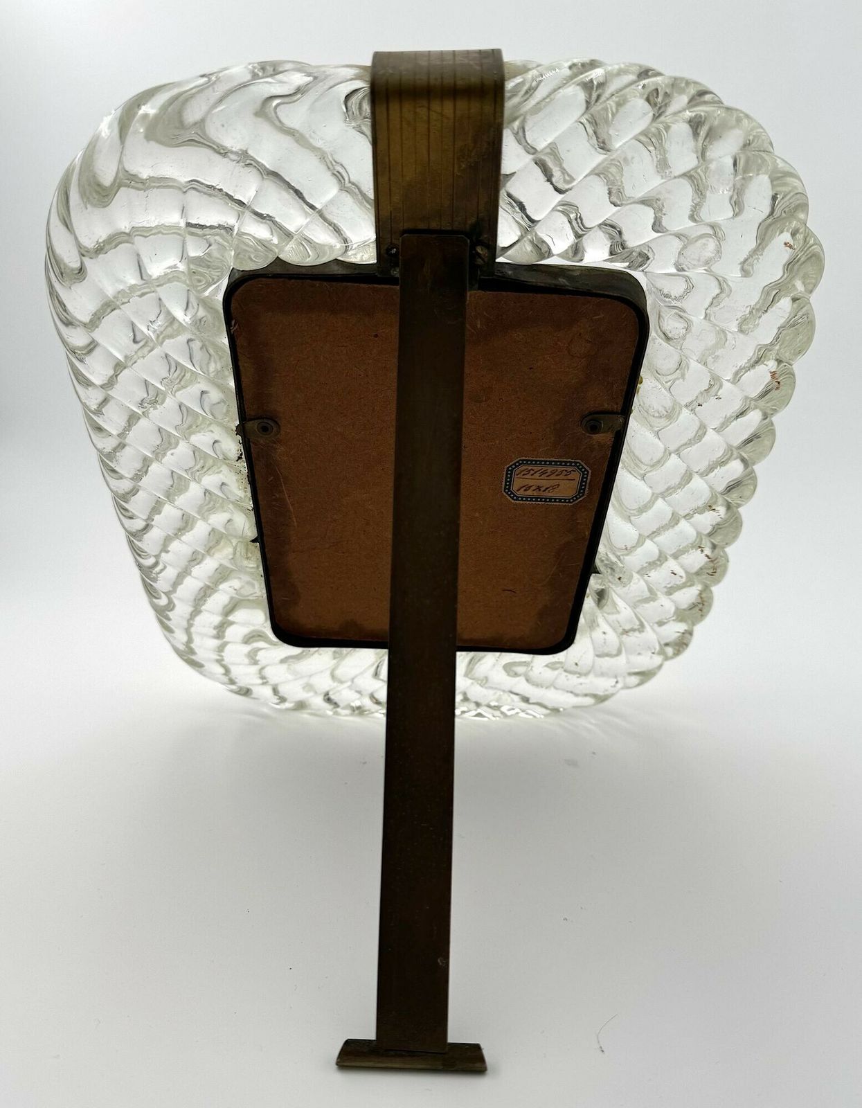 2350.0 An Orignal 1940s Murano Torchon Glass And Brass Framed Mirror Attributed To Seguso photo