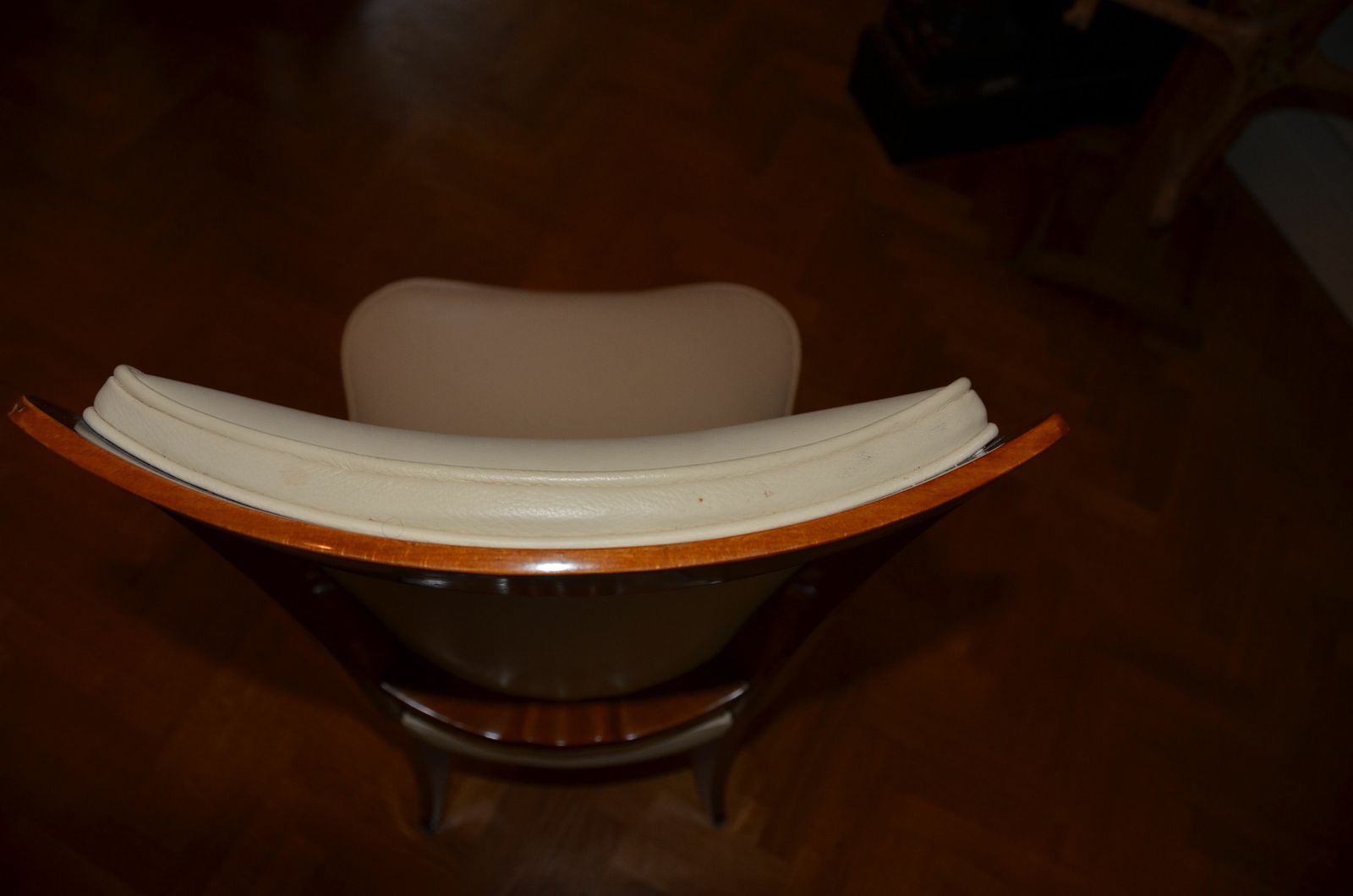 photo vintage Set Of Six Art Deco Flesh In Stained Beech And Ivorian Leather
