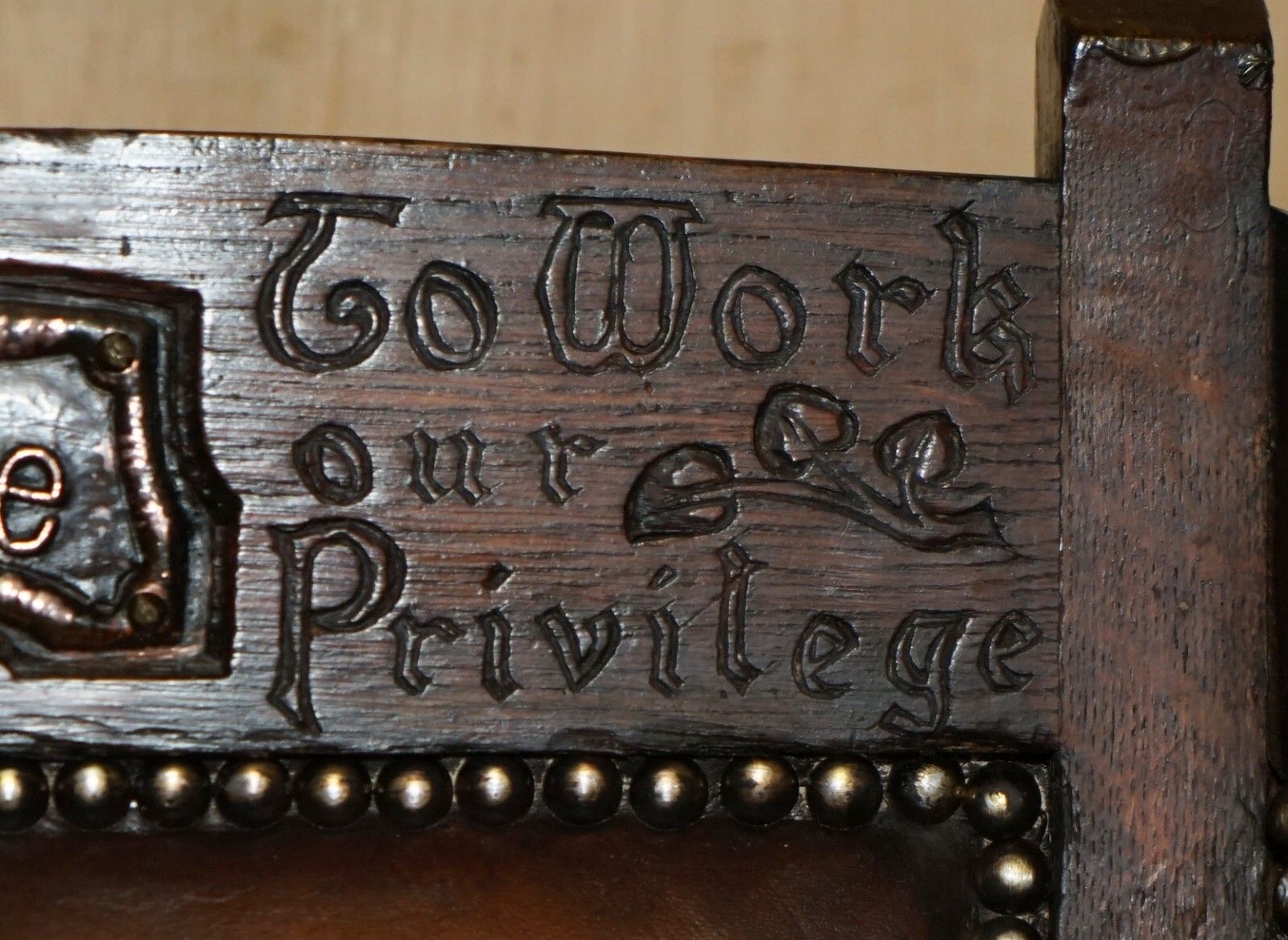 Museum Quality Carved Circa 1700 Antique Restored Brown Leather Jessie Armchair photo vintage