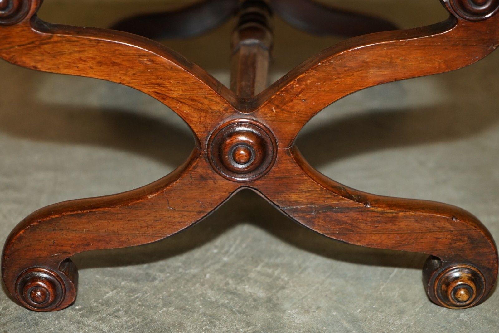 2950.0 Antique William IV 1830 Green Leather Rosewood Chesterfield Stool Piano Bench photo