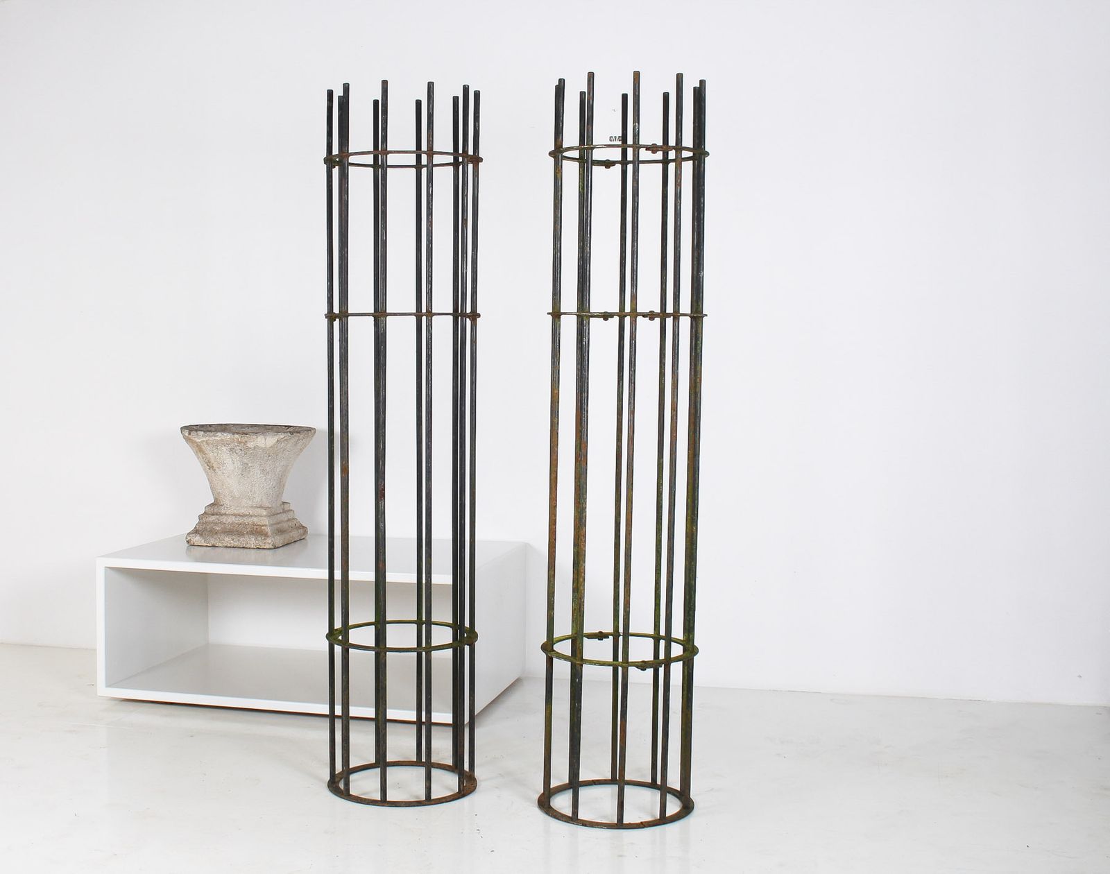 A Pair Of Reclaimed Iron Tree Guards Garden Trellis Topiary Frames photo furniture