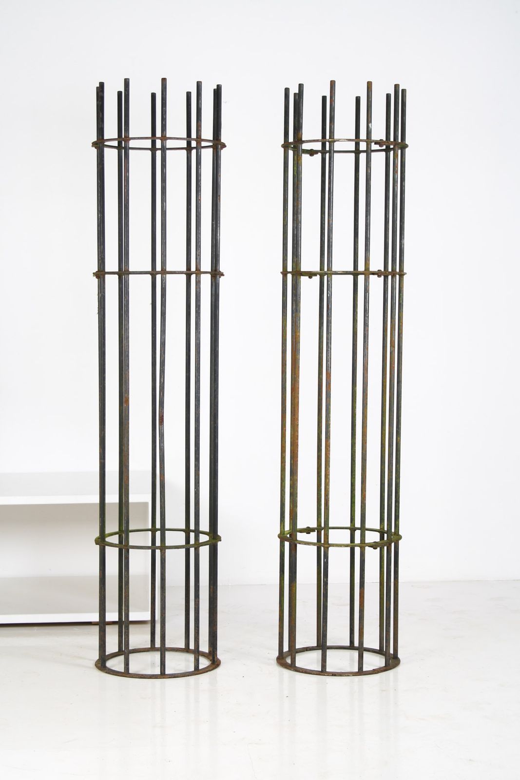 A Pair Of Reclaimed Iron Tree Guards Garden Trellis Topiary Frames photo for sale