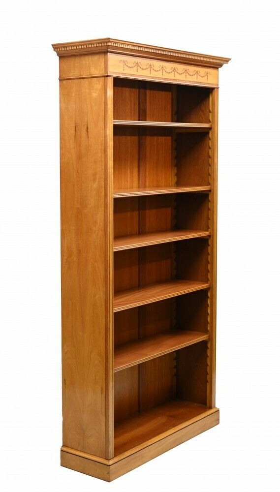 Regency Open Bookcase   Satinwood Sheraton Bookcases photo for sale