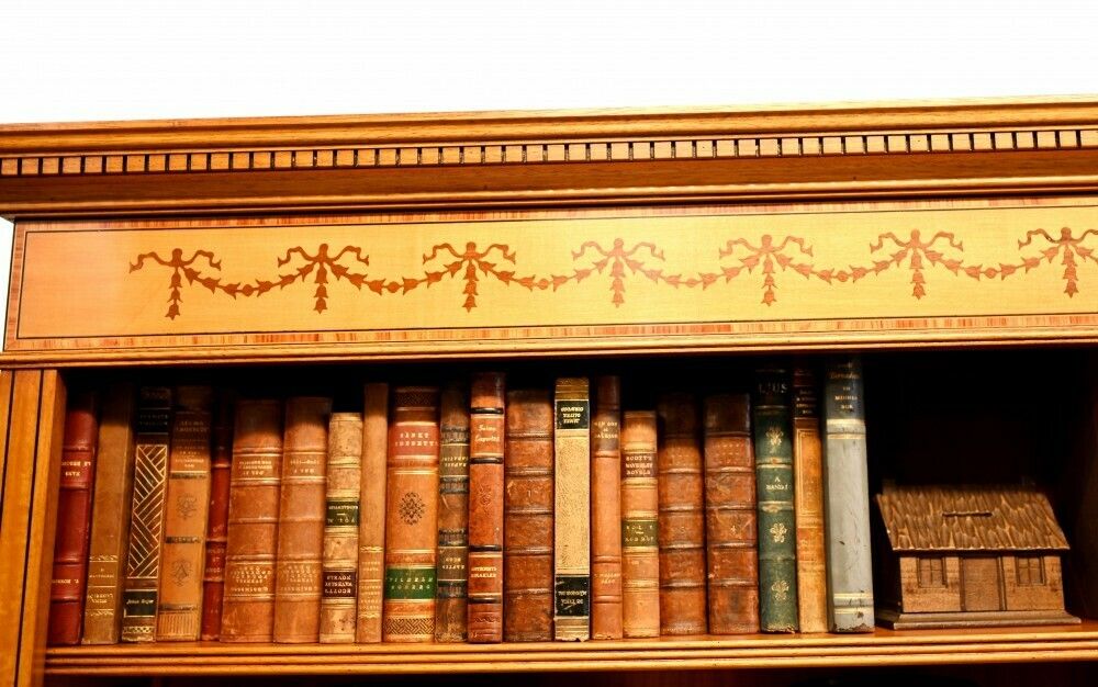 Furniture Regency Open Bookcase   Satinwood Sheraton Bookcases photo