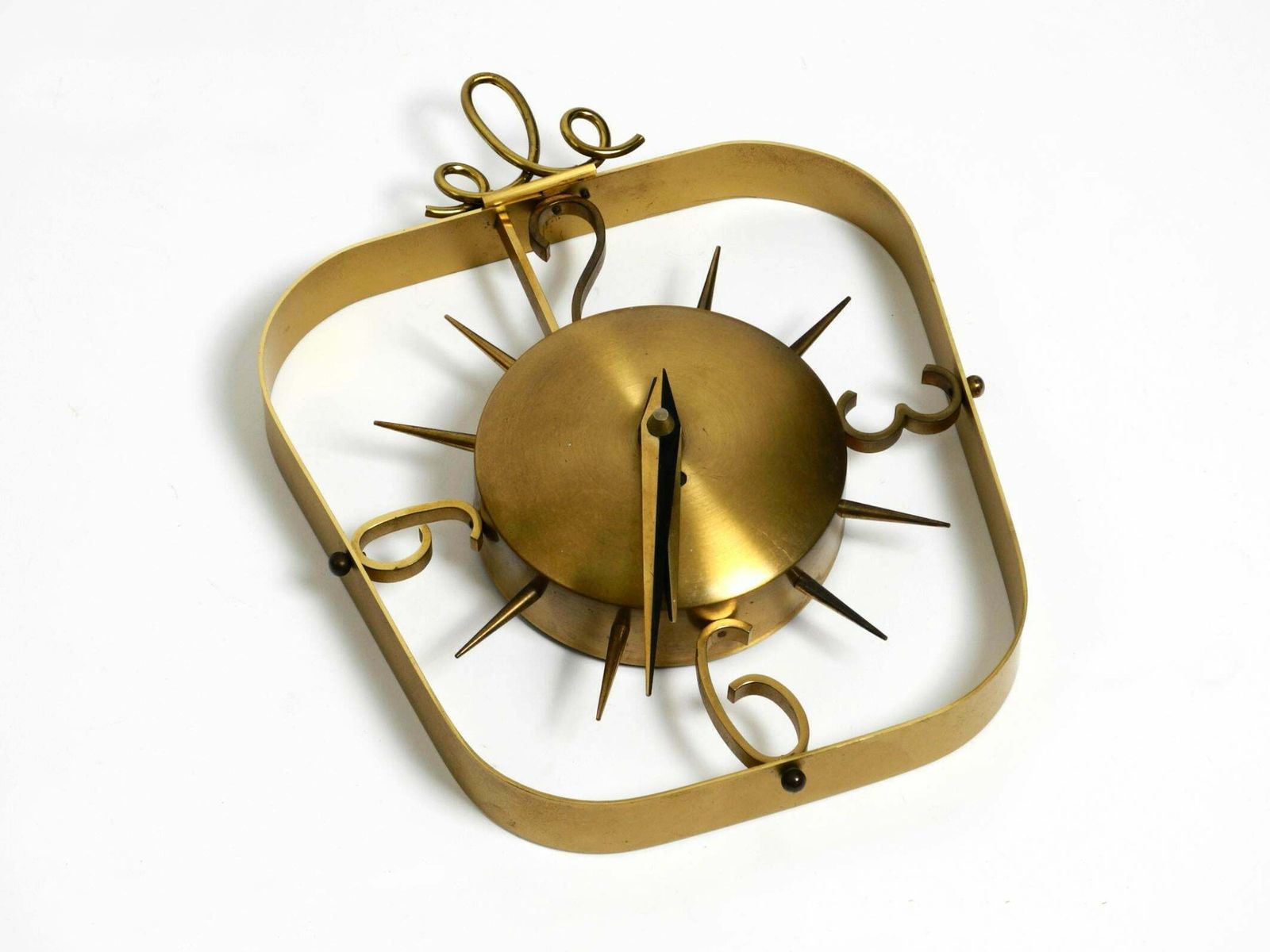 Beautiful Mid Century Kienzle Brass Wall Clock With Original Battery Drive photo Home Decor