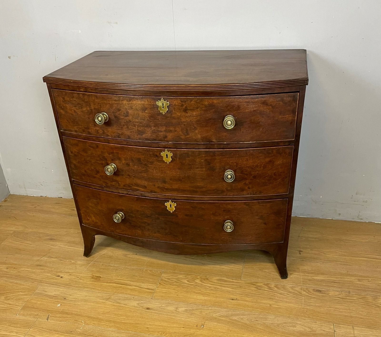Regency Bow Front Three Height Chest Of Drawers Circa 1820 photo furniture